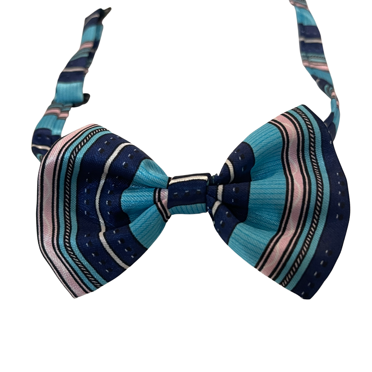 Blue and Light Blue Stripe Bow Tie
