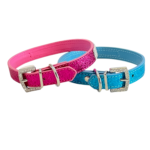 Sparkly Pink & Blue Collars for Medium to Large Fur Kids
