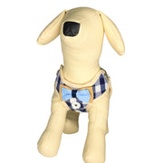 Checkered Dog Harness Blue Whole