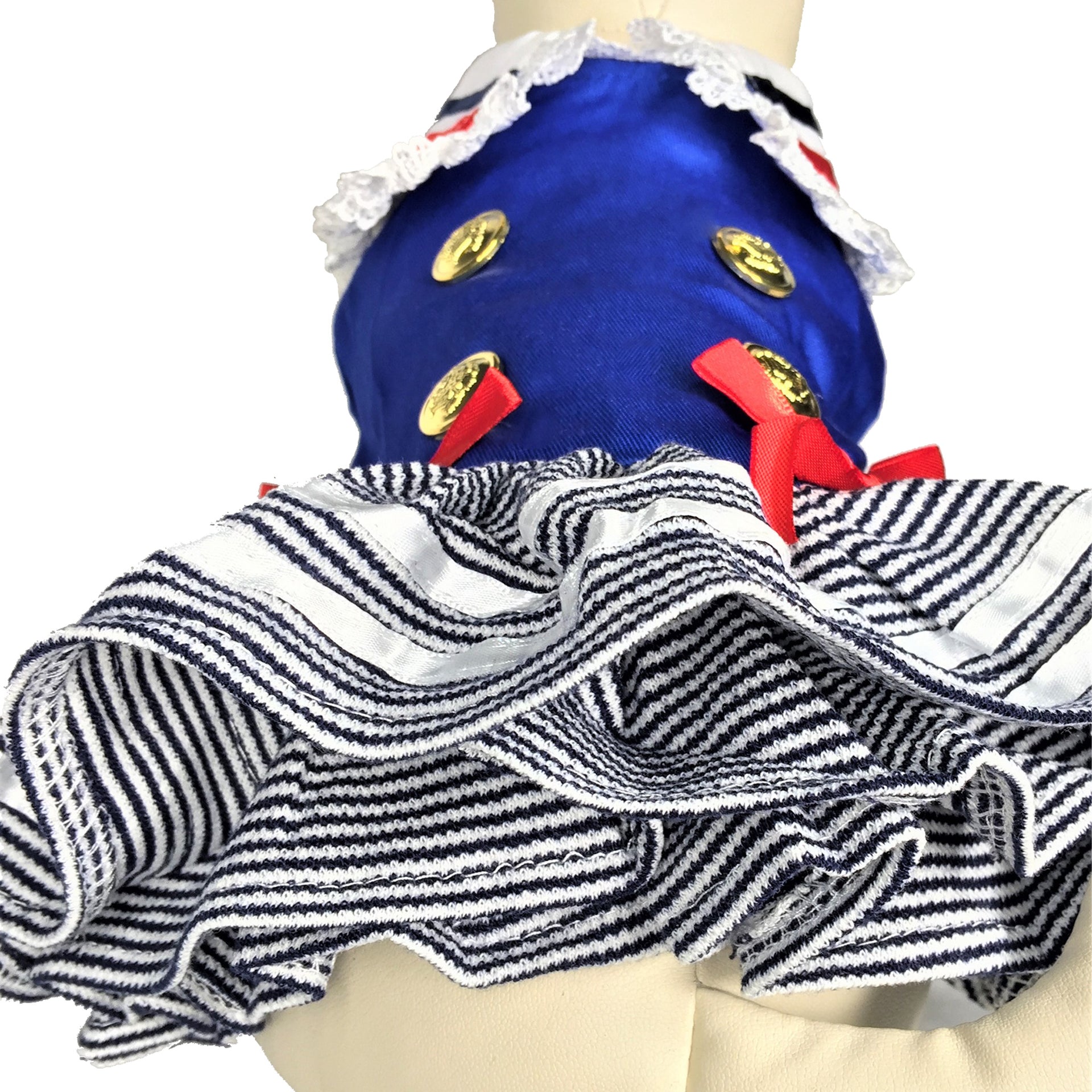 French Dress Blue 3 Layers of Skirt