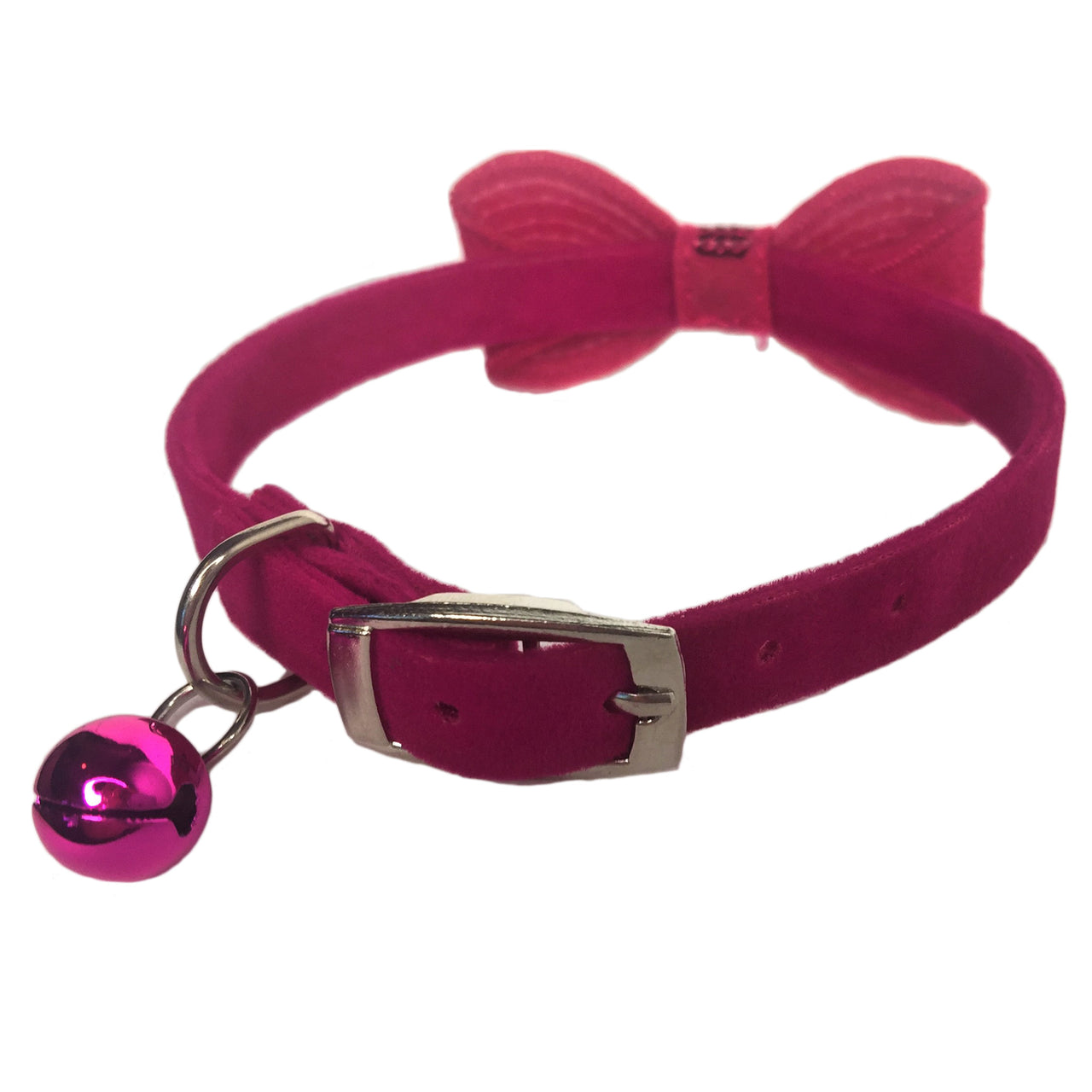 Sparkly Bow Tie Collar Pink Bell