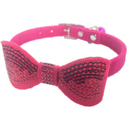 Sparkly Bow Tie Collar Pink Bright
