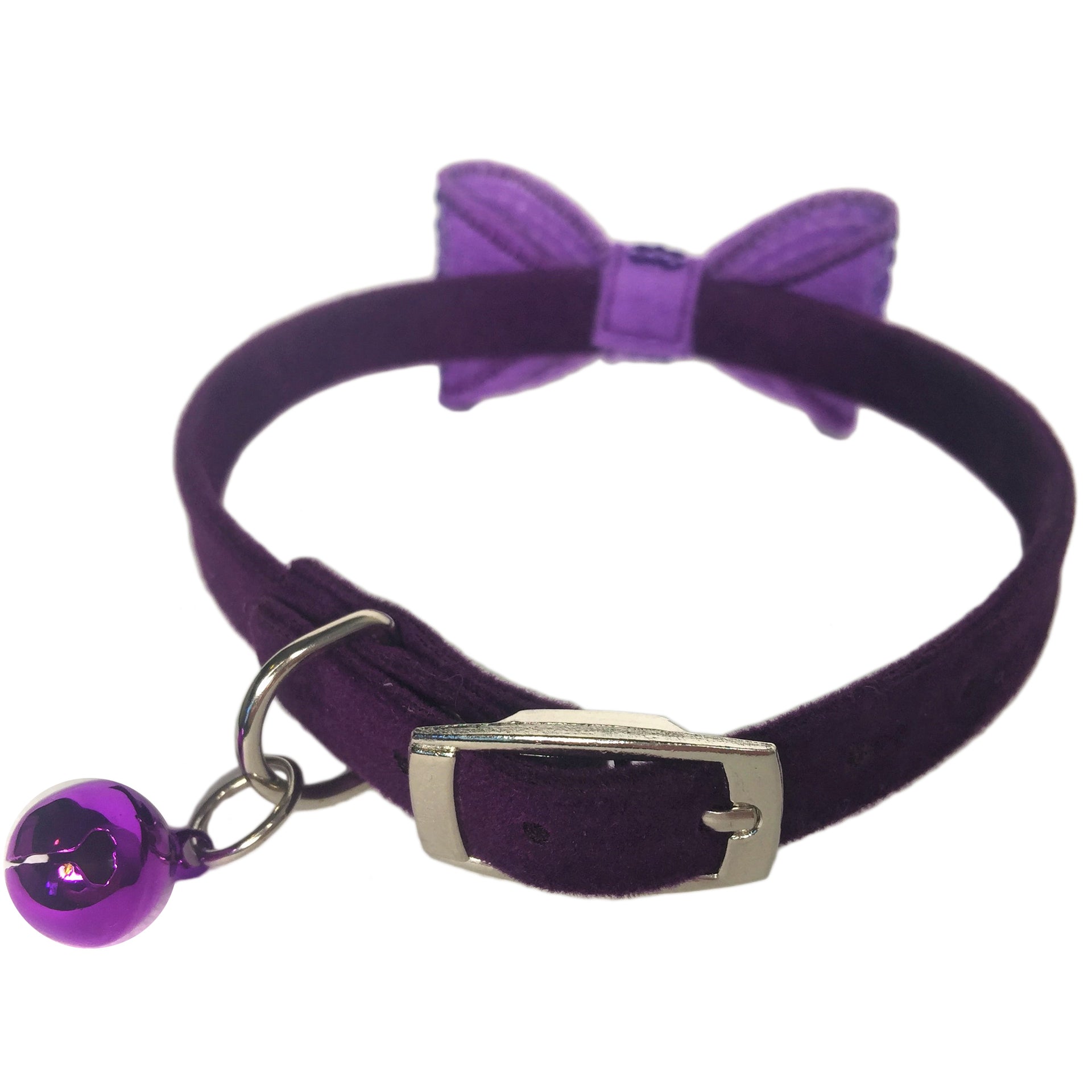 Sparkly Bow Tie Collar Purple Bell